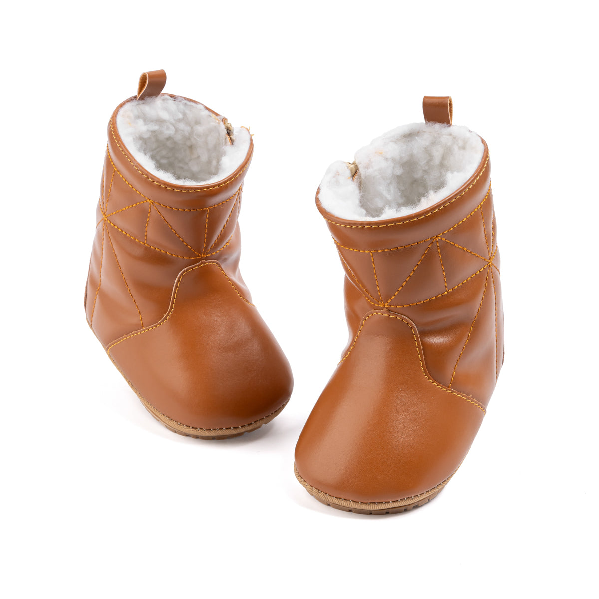 Girls pleather baby boots with sherpa inside. CG5416