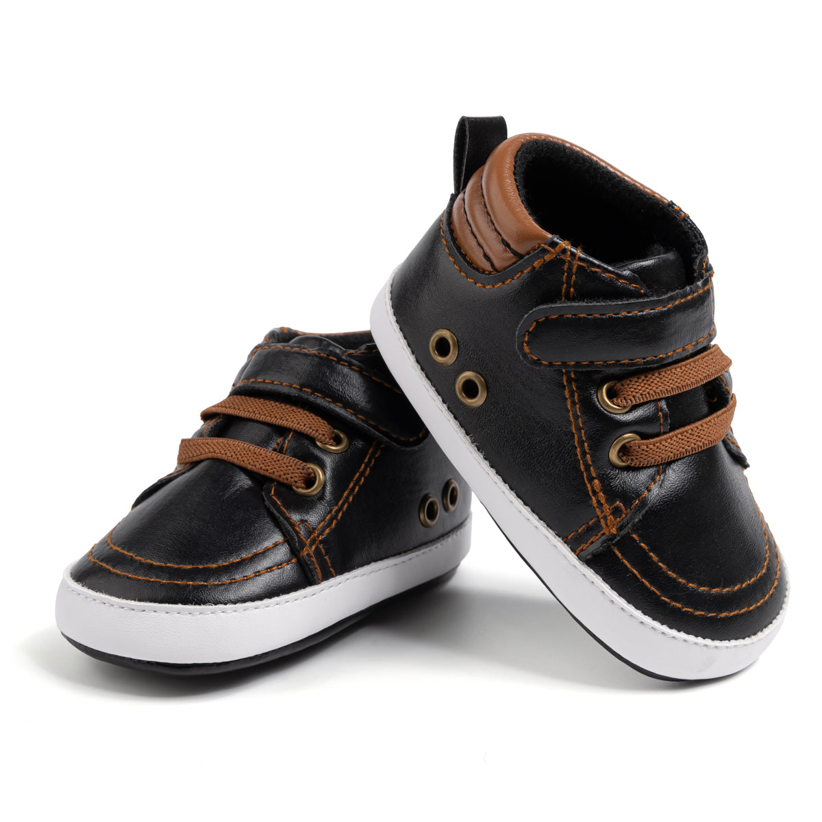 Black leather with brown tone. CG5142
