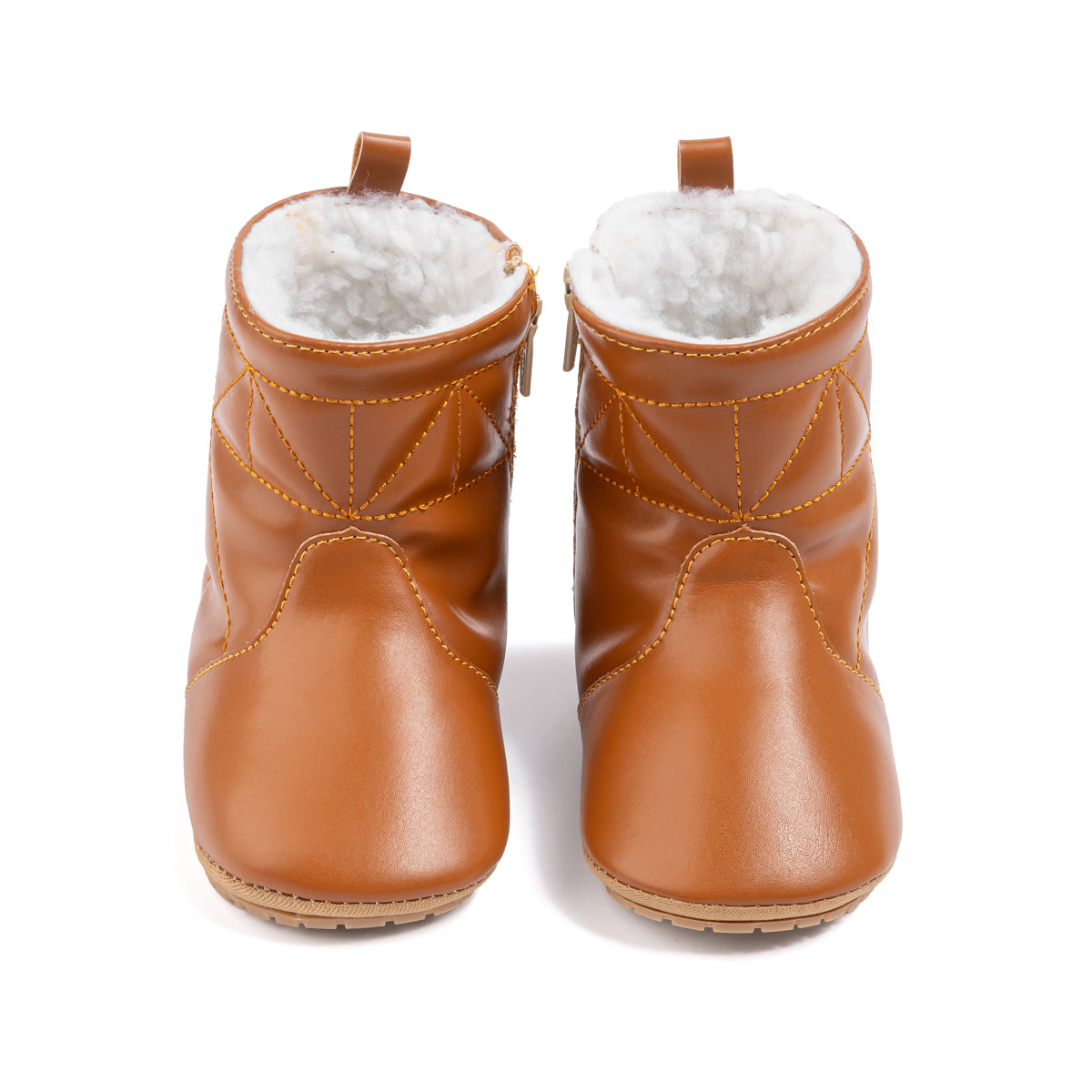 Girls pleather baby boots with sherpa inside. CG5416