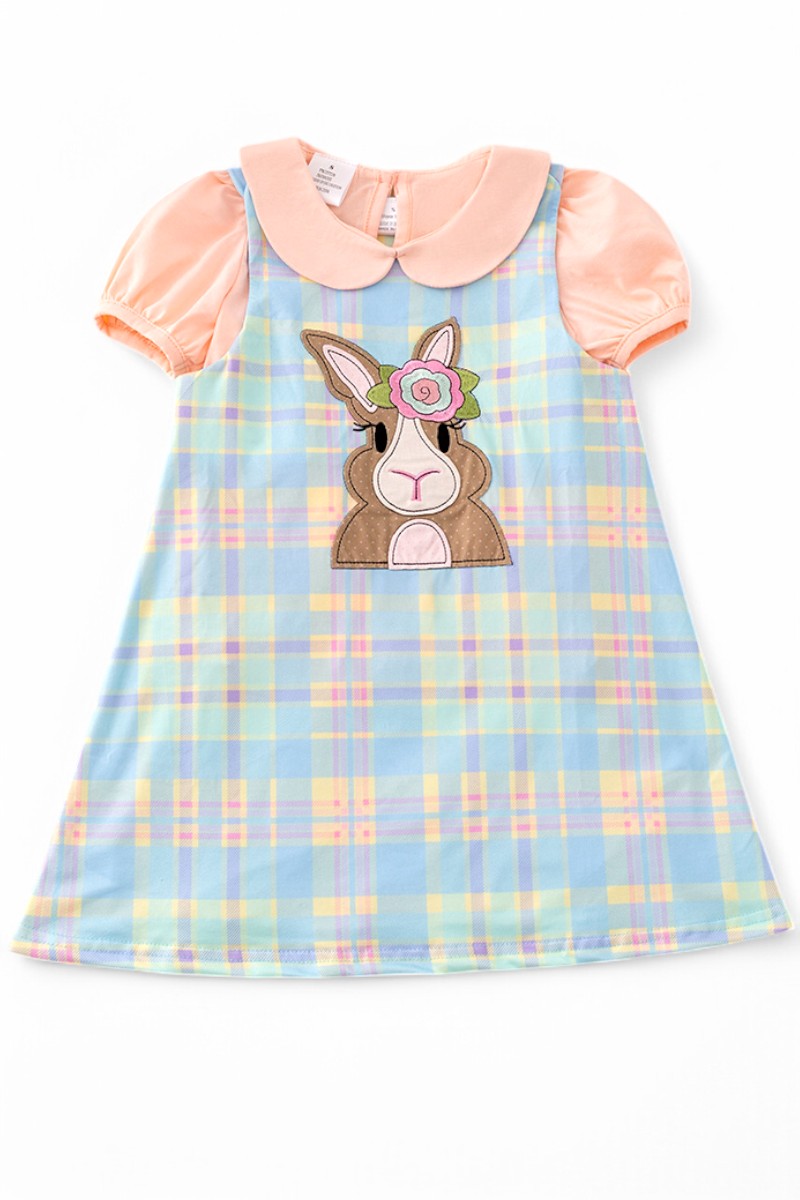 Easter bunny applique dress with girls top.