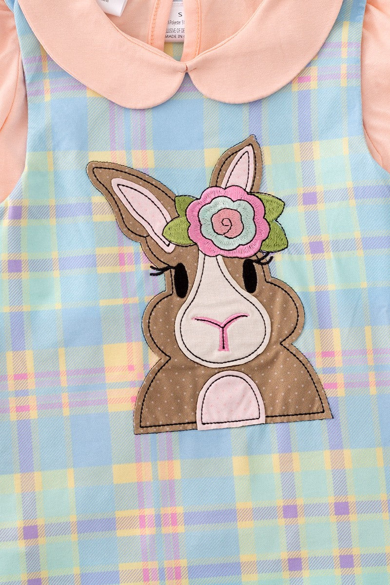 Easter bunny applique dress with girls top.