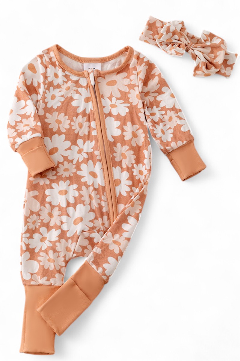 Bamboo baby rompers available in 5 prints