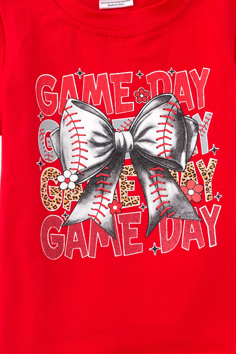 "Game day" Girls baseball 2 piece set.