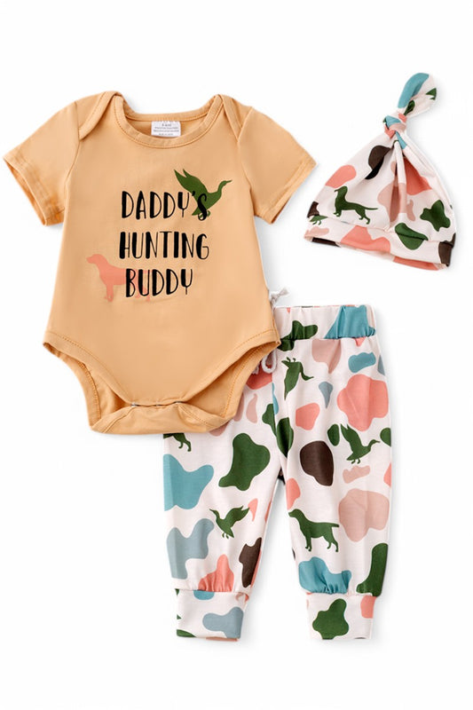 "Daddy's Hunting buddy" Baby 3 piece set.