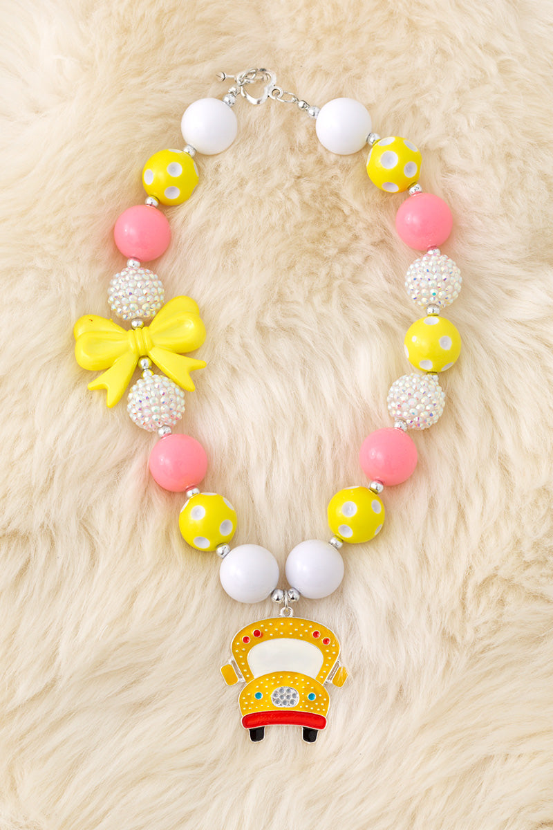 Back to school bubble necklace with pendant.