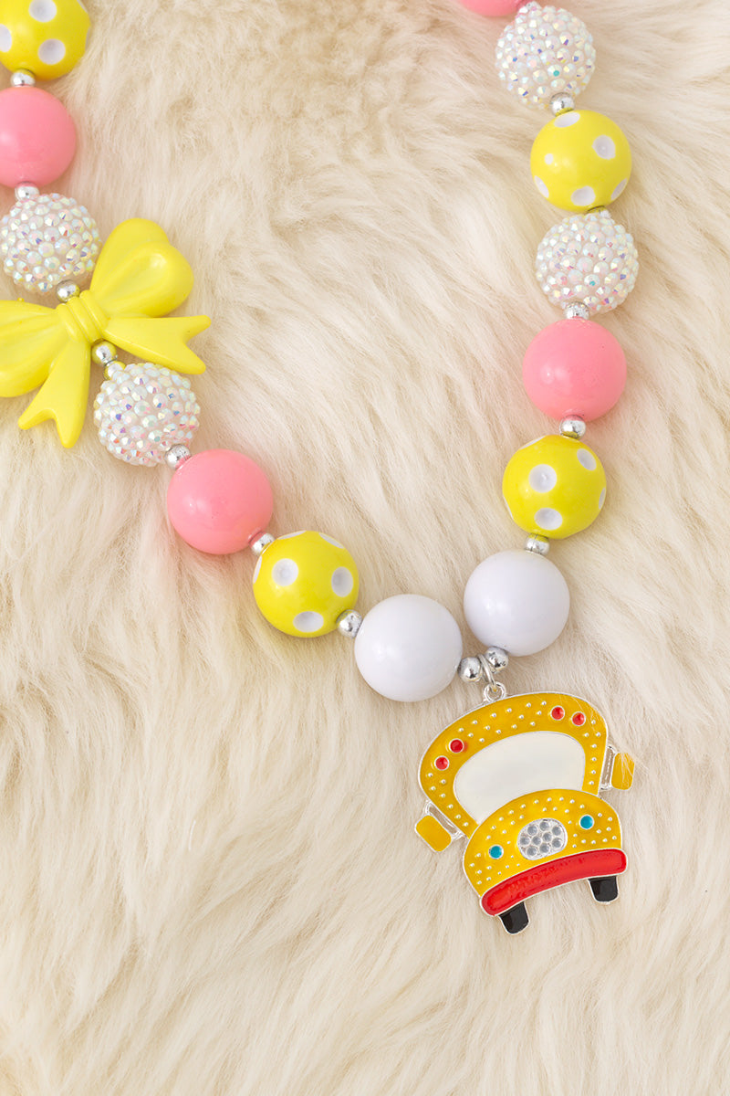 Back to school bubble necklace with pendant.