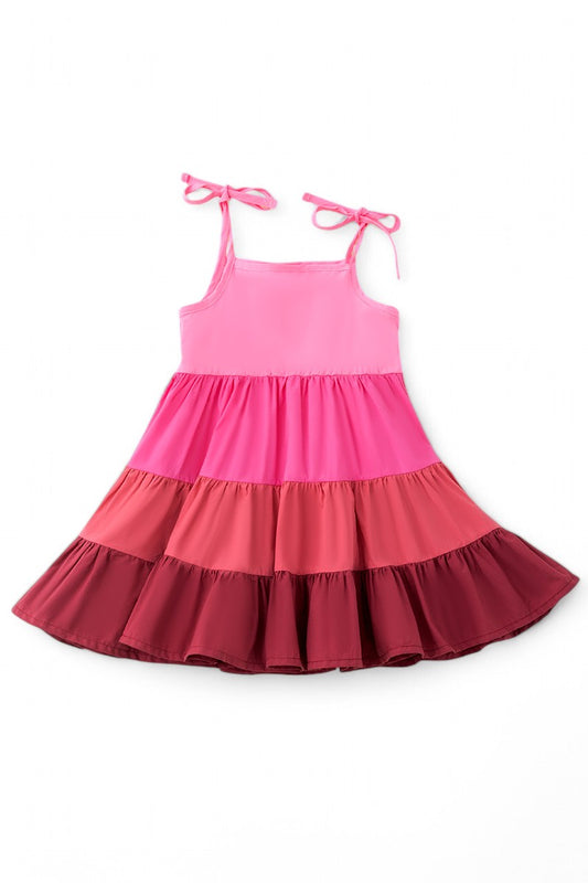 Multi-Pink girls spring to summer dress.