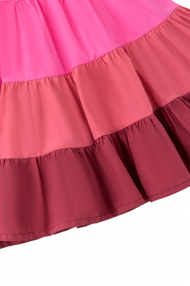 Multi-Pink girls spring to summer dress.