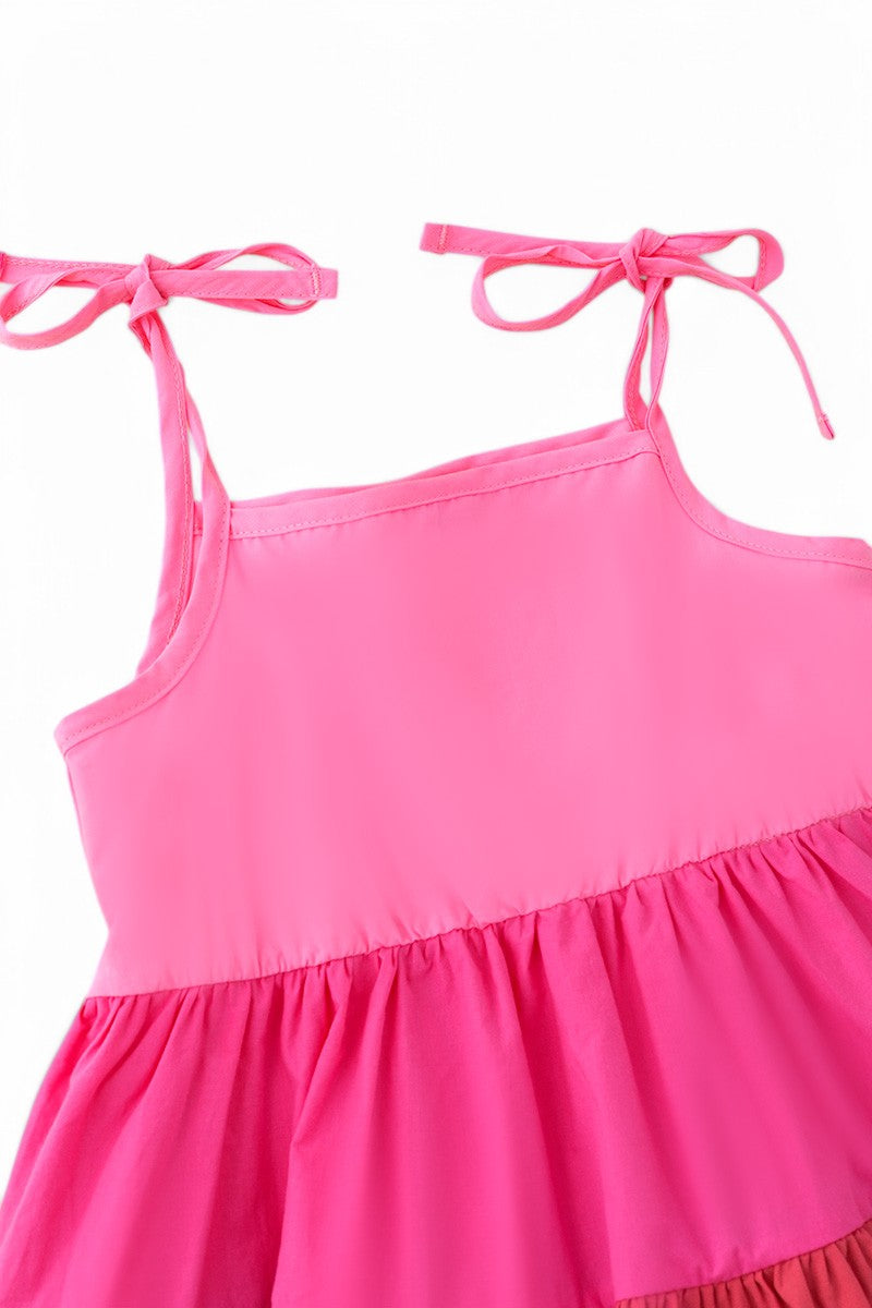 Multi-Pink girls spring to summer dress.