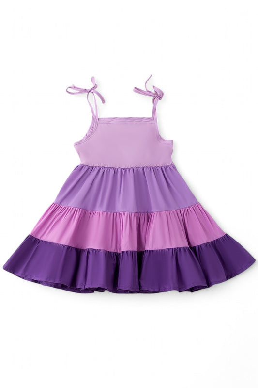 Multi purple ruffle dress.