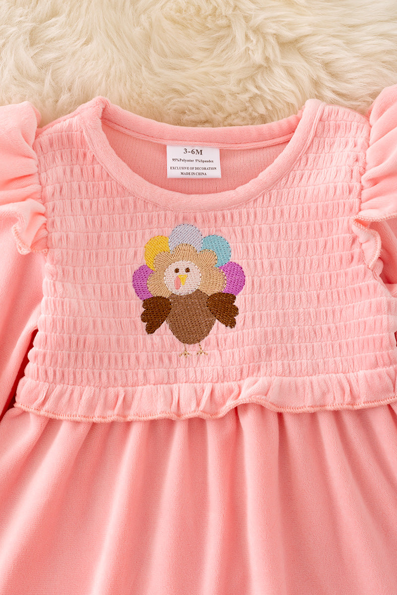 Embroidered Turkey velvety soft baby set. RPG40549
