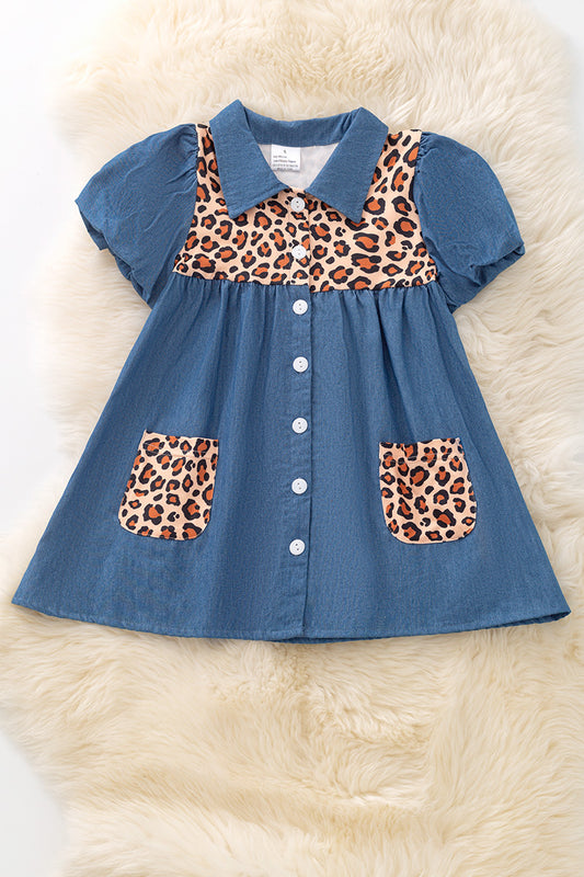 Cheetah printed button up dress.