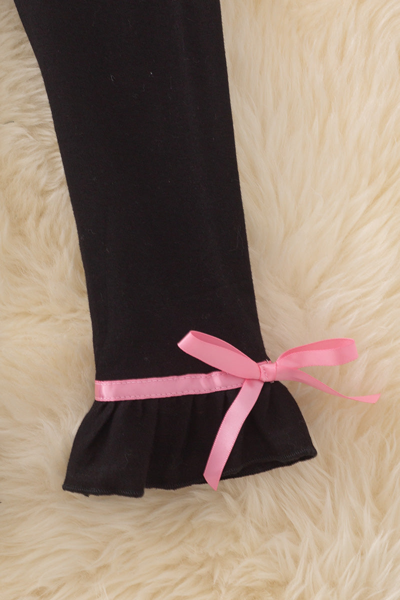 Halloween girls twirl tunic and black leggings.