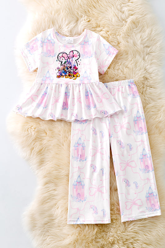 Multi- Printed Character girls 2 piece set. OFG50908