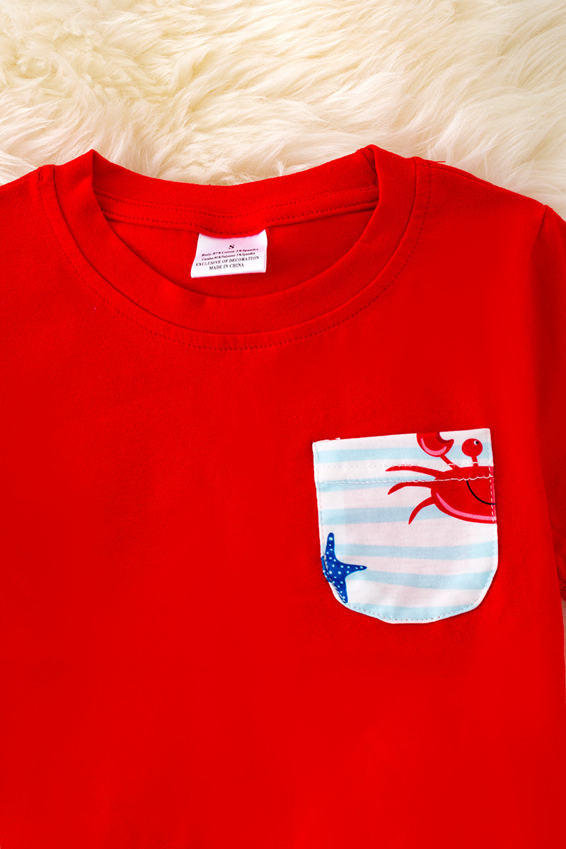 Boys crab printed boys set. OFB40097