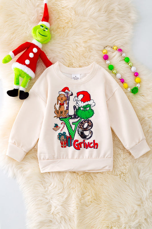 "LOVE" Christmas character graphic print sweatshirt