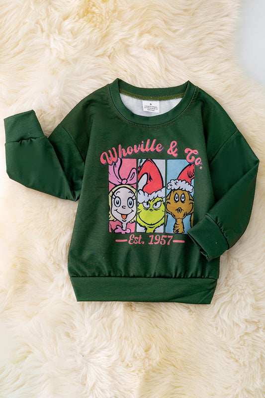 "Whoville & Co" Girls green sweatshirt