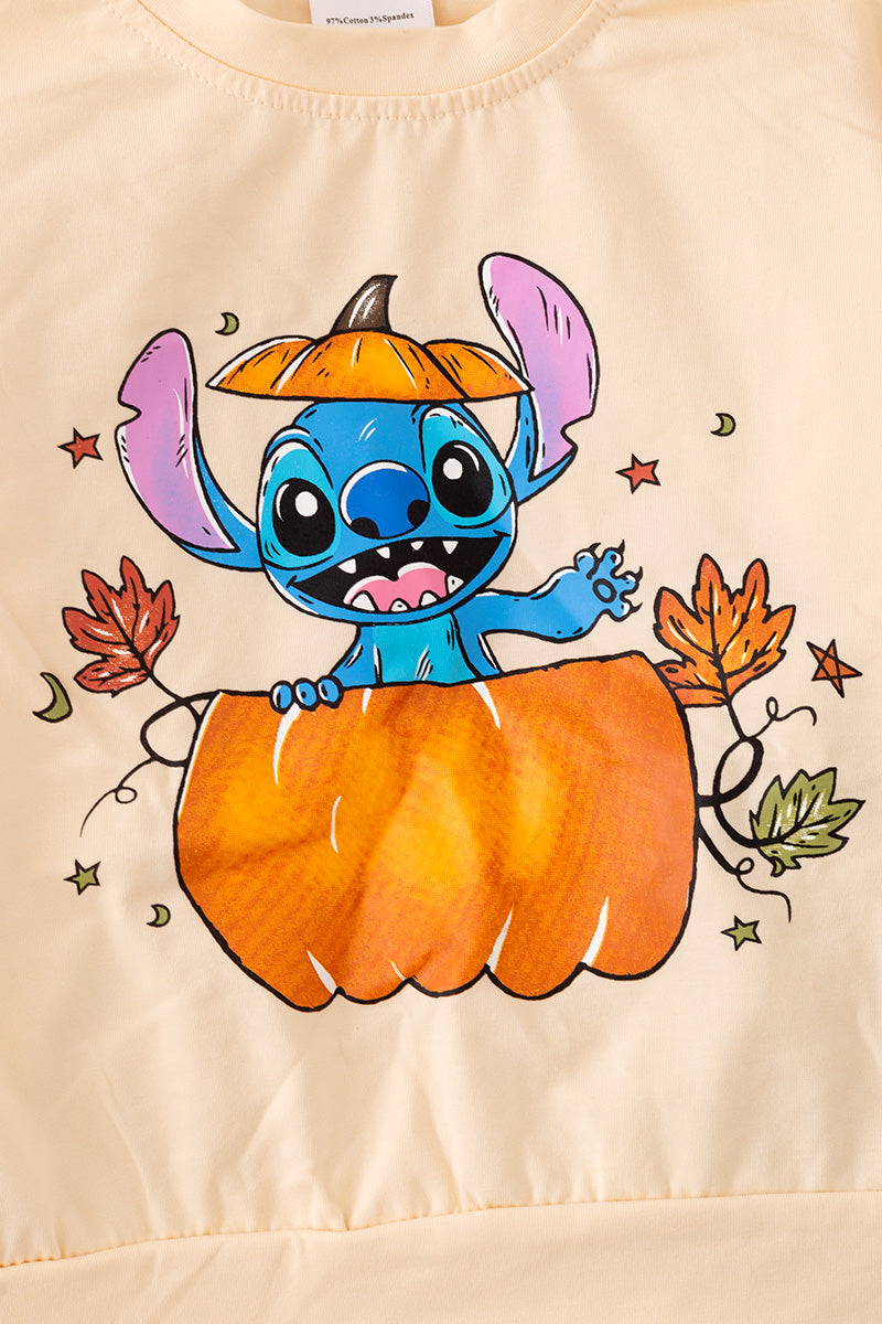 Fall Character printed long sleeve top & sequins bottoms.