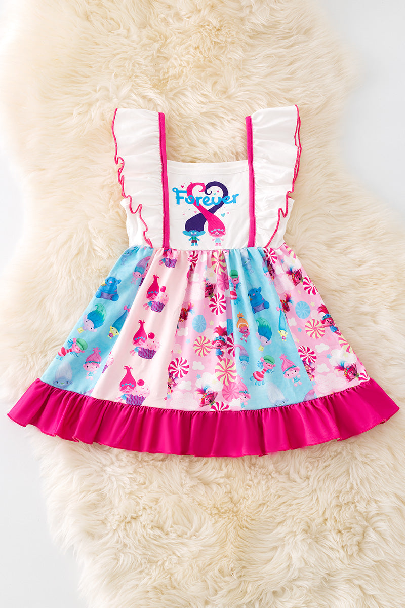 "Forever" Multi printed w/angel sleeves. DRG51320