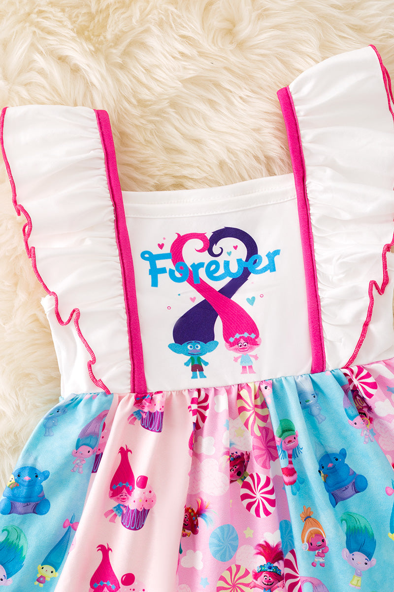 "Forever" Multi printed w/angel sleeves. DRG51320