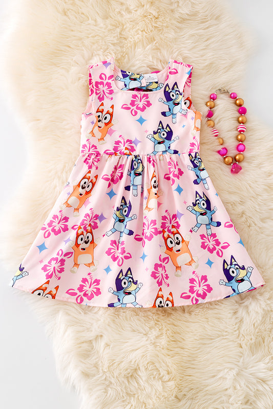 Tropical girls dress w/open back. DRG51523