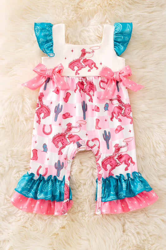 Horse Rider Girls Printed romper. RPG51318