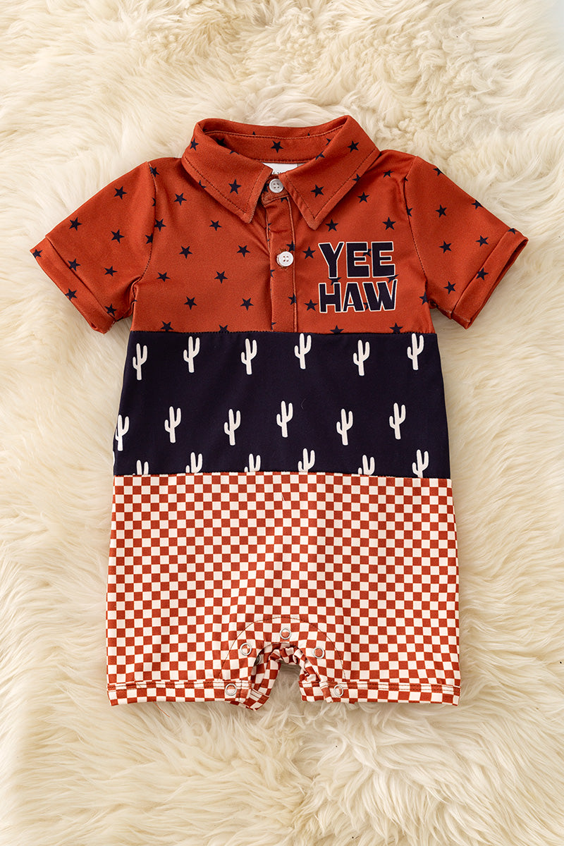 Yee haw-Western printed boys baby romper. RPB60342 -M-