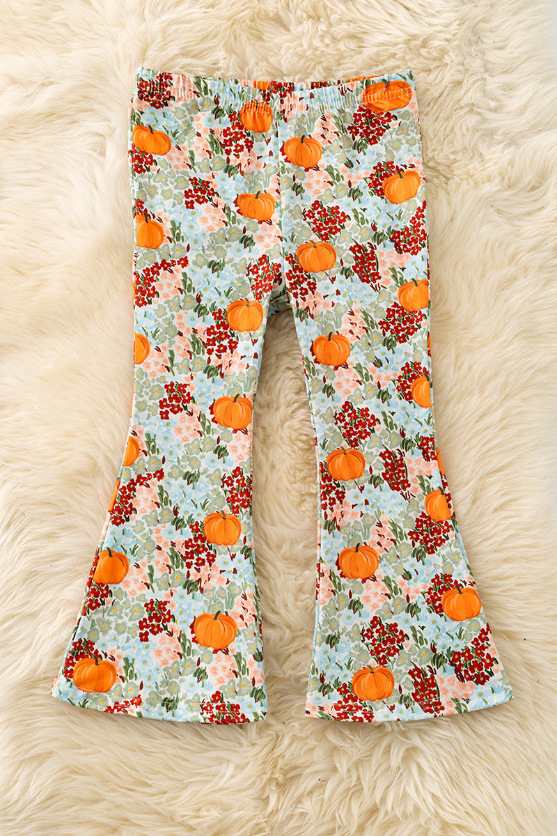 Pumpkin multi-printed bell bottoms. PNG60433 -S-