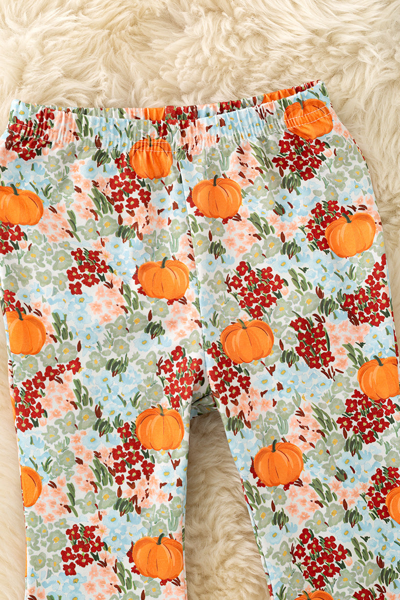 Pumpkin multi-printed bell bottoms. PNG60433 -S-