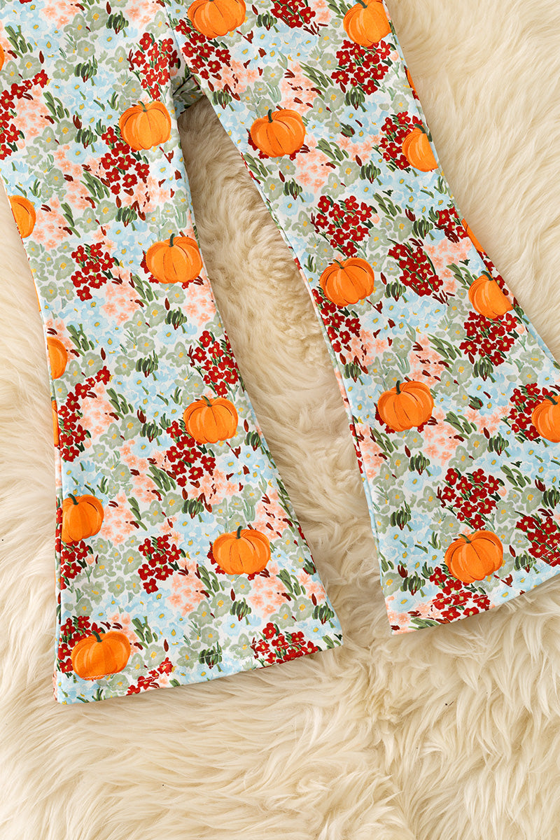 Pumpkin multi-printed bell bottoms. PNG60433 -S-