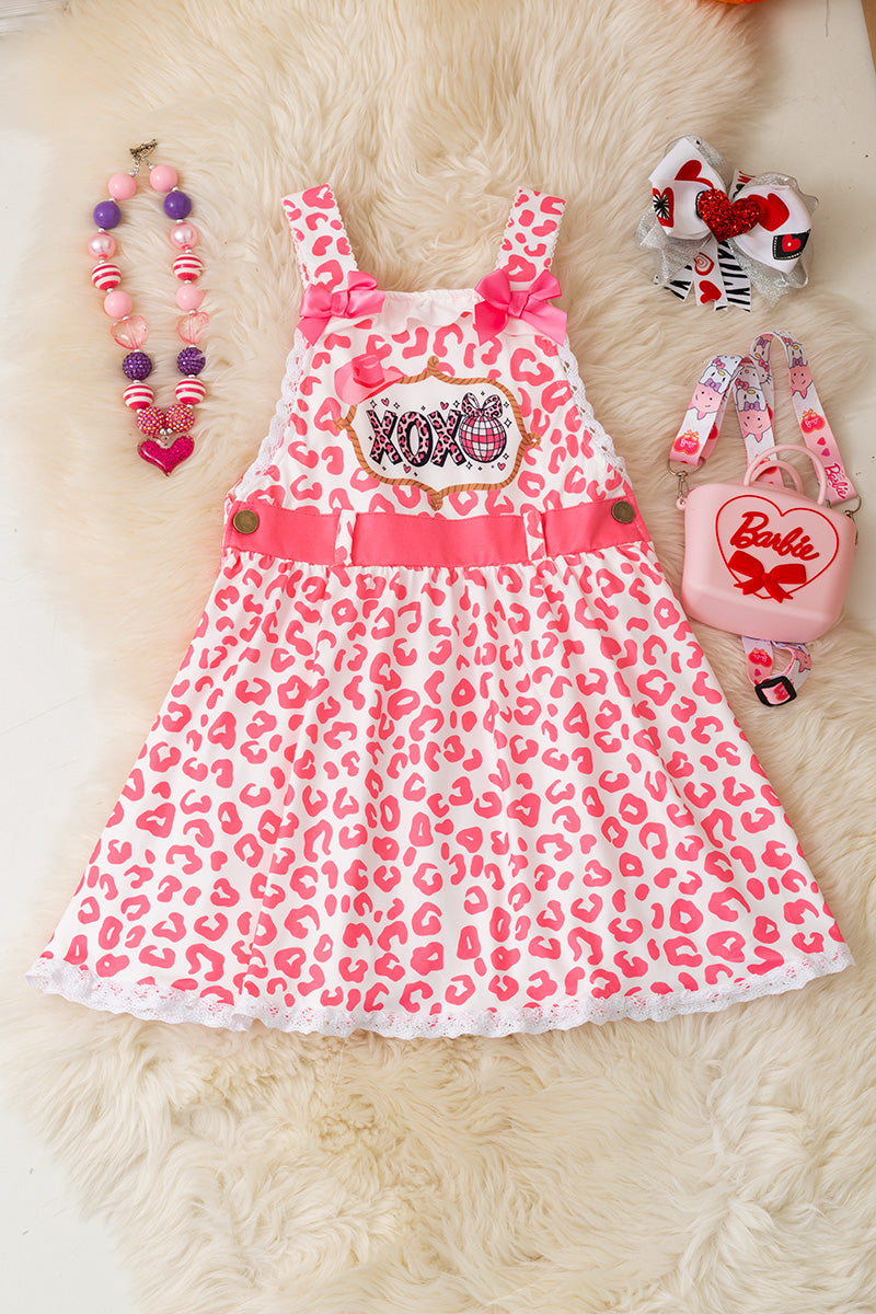 Cheetah printed dress with lace hem. (Shirt not included)