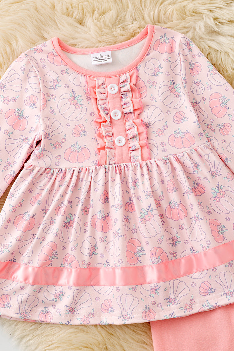 Pumpkin printed tunic with cotton leggings. OFG61737 AMY