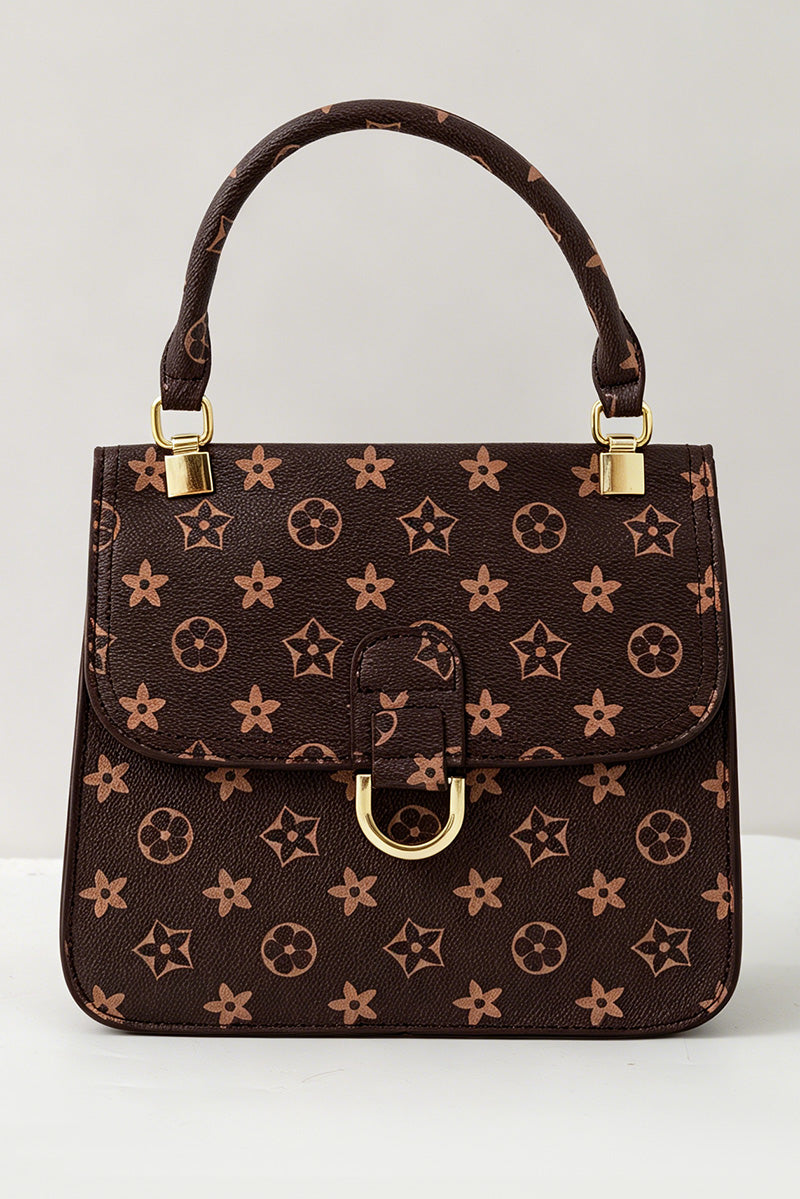 Brown inspired girls purse. 9 inch x 8 inch. BBG60184 S