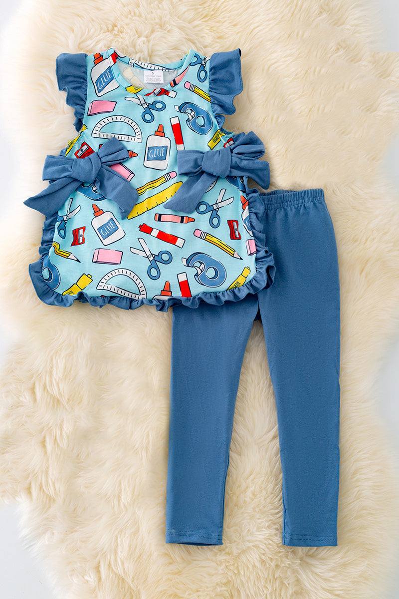 Back to school ruffle tunic & leggings. OFG41467 -M-