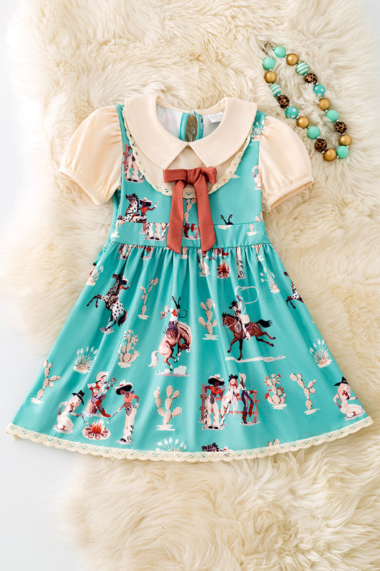 Western Horse rider girls dress with embroidery.
