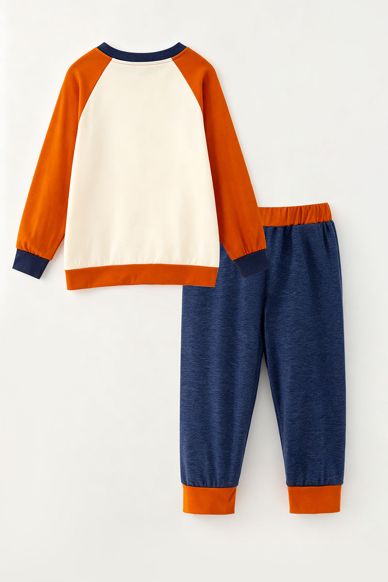 Western printed sweatshirt & navy blue pants. OFB60468 S-