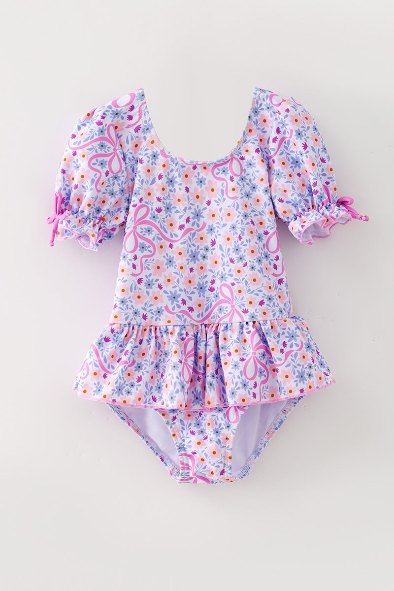 Floral & coquette bow printed swimsuit. SWG60181 M-