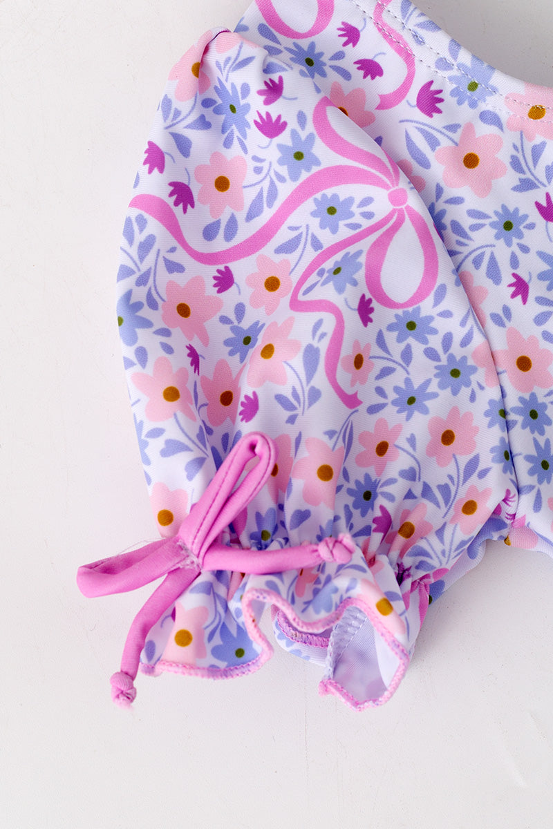 Floral & coquette bow printed swimsuit. SWG60181 M-
