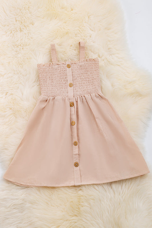 Smocked Tan Sundress 100% Cotton