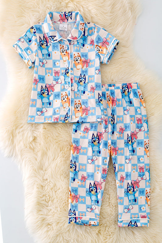 Blu** checkered printed pajama set.