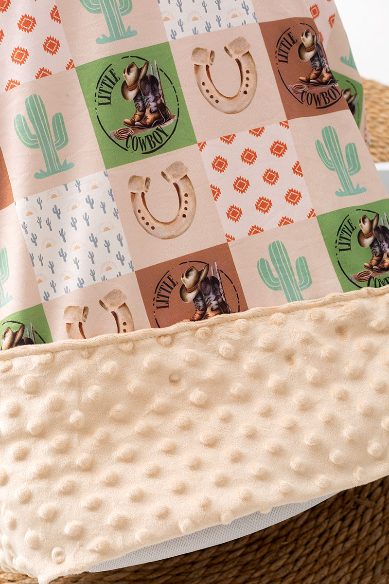 Western printed baby blankets.
