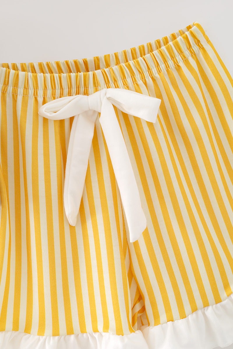 Half Lemon half stripe printed girls pajamas. PJG60440 -A-