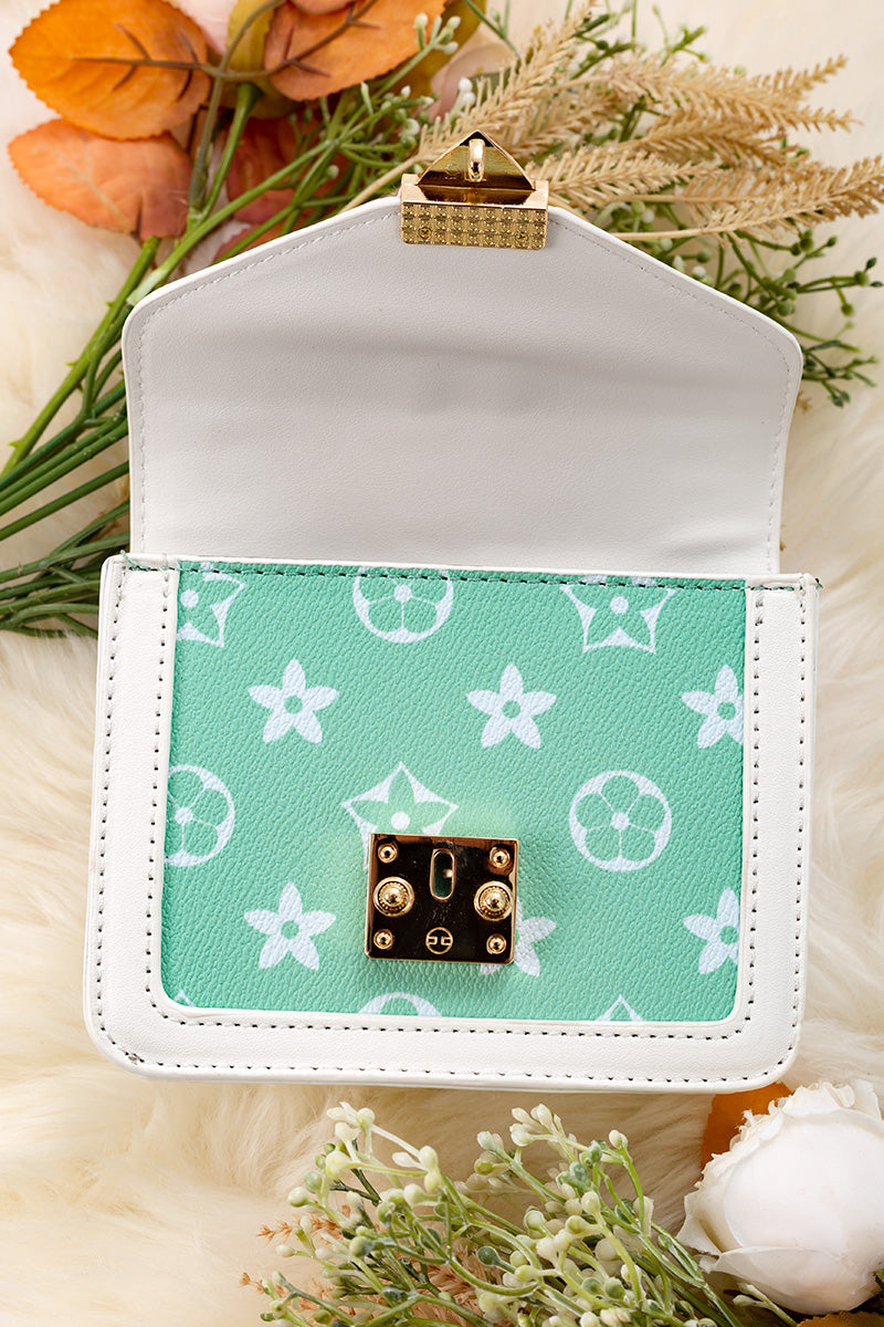 Mint & White mini inspired purse.