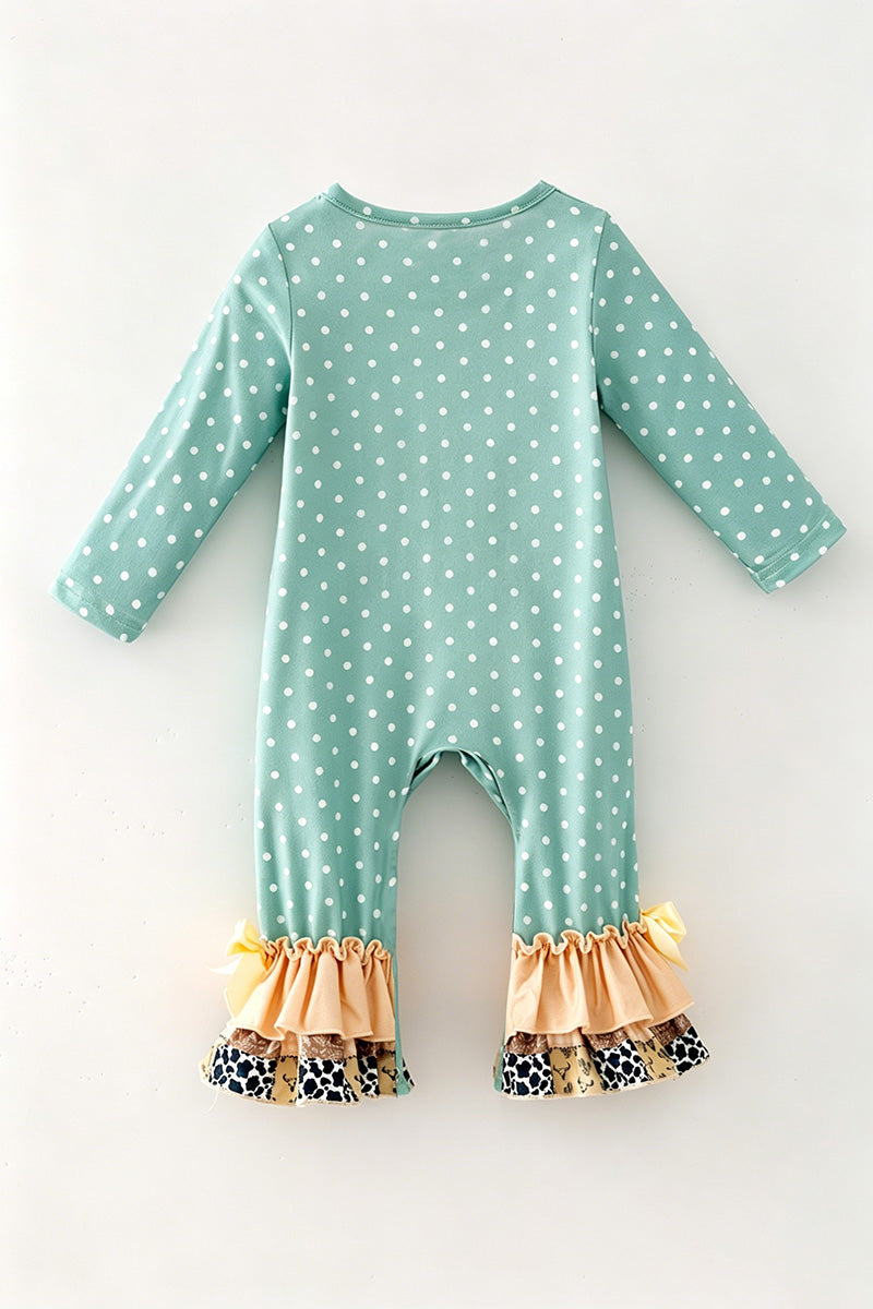 Sorry I'm late I was Dilly Dallying" Embroidered baby romper. RPG63938