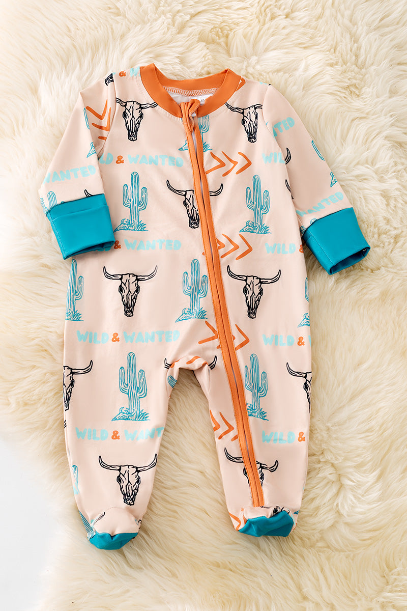 Wild & Wanted ivory zip up baby onesie RPB50469