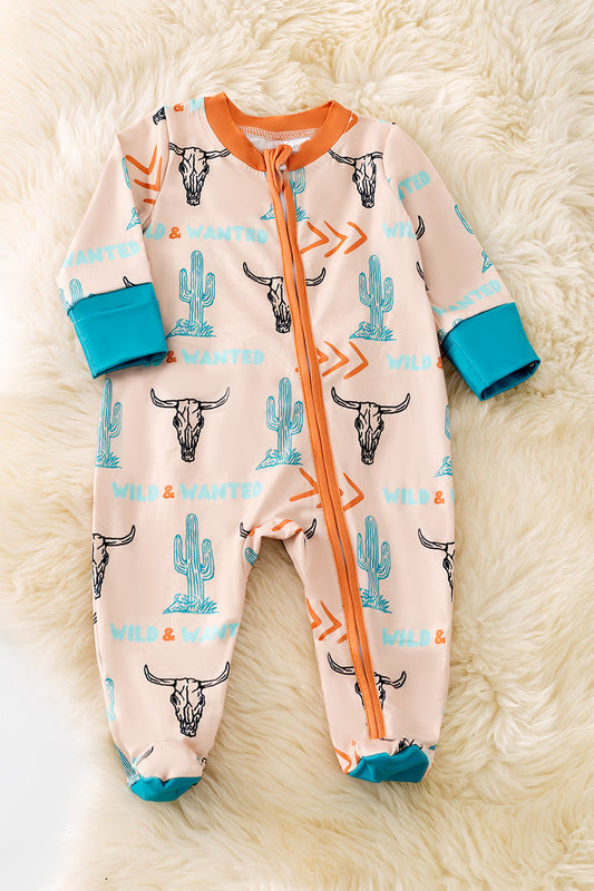 Wild & Wanted ivory zip up baby onesie RPB50469