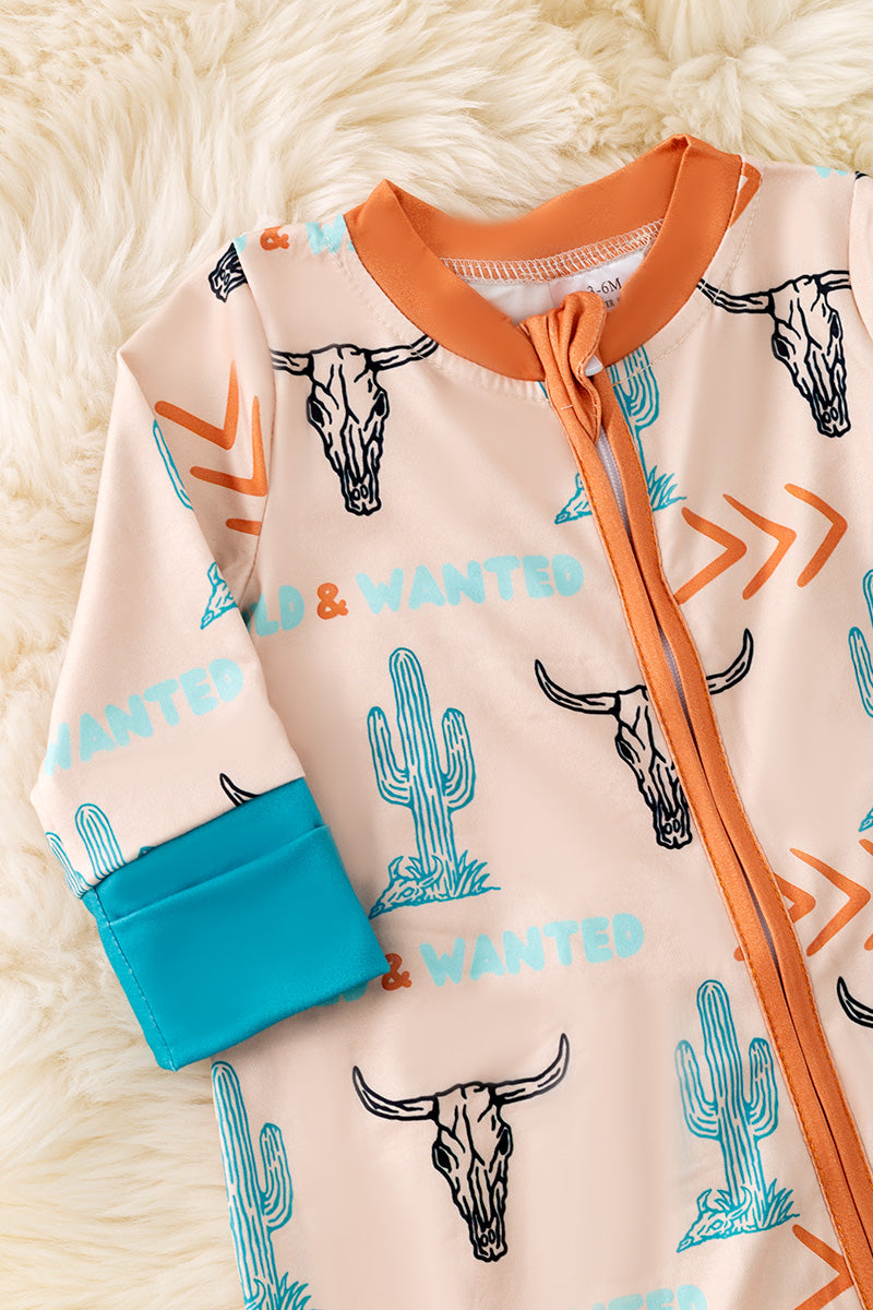 Wild & Wanted ivory zip up baby onesie RPB50469