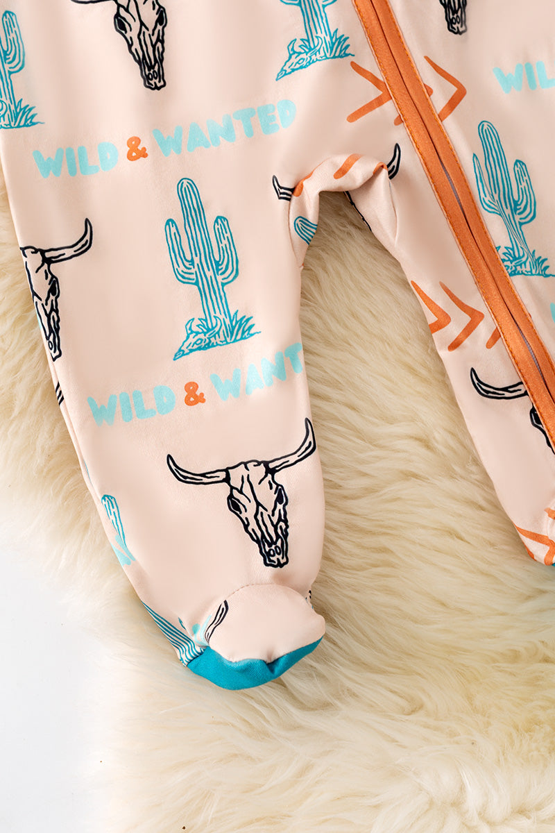 Wild & Wanted ivory zip up baby onesie RPB50469