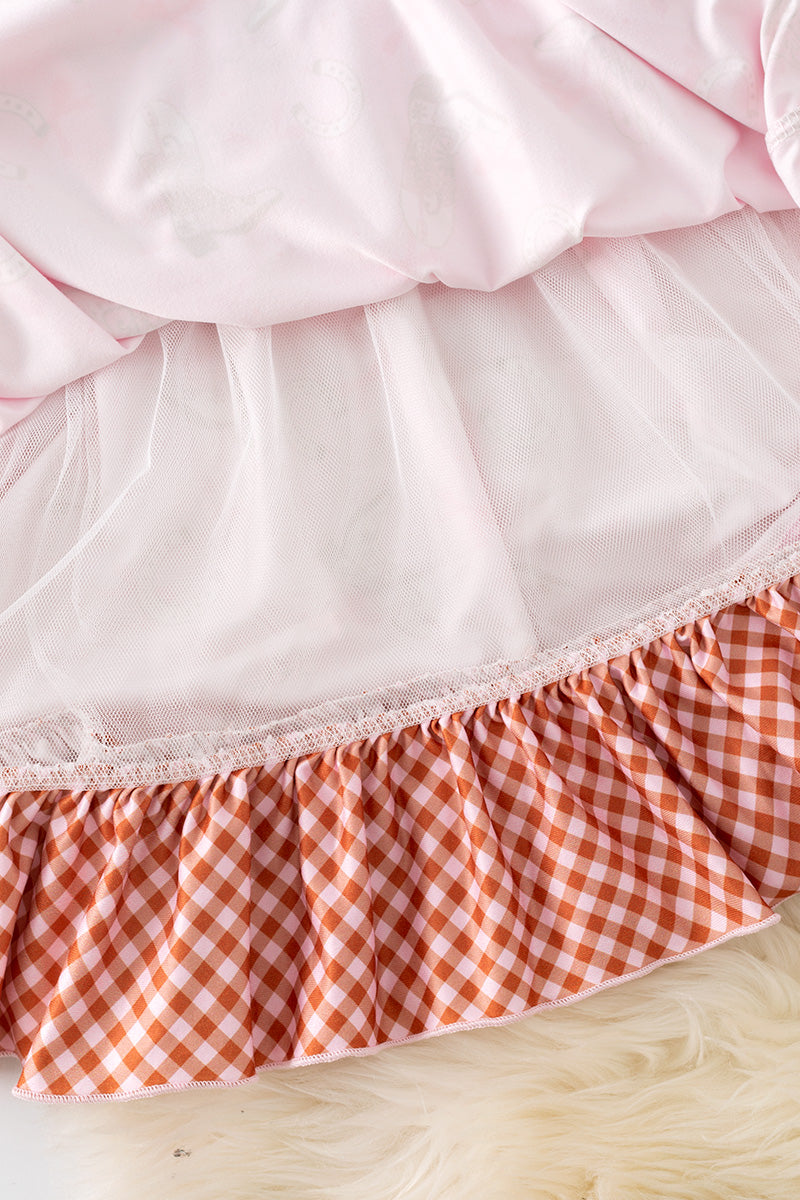 (Western) Coquette western printed girls dress. DRG52619