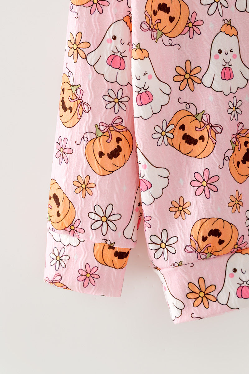 Pumpkin & ghost printed girls 2 piece set. OFG63144 -A-